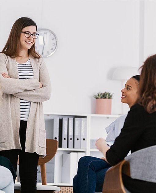 Female group therapy session